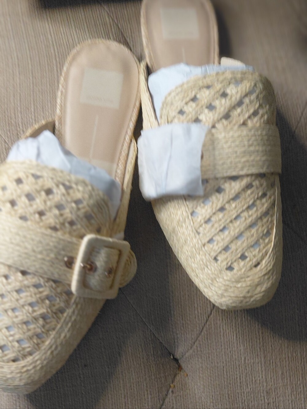 Dolce VitaWomen's Sianna Woven Raffia Slip-On Mule Flats